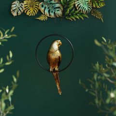 Swinging Parrot Gold Dekoratif Obje