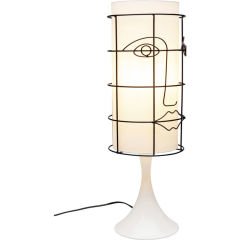 Grid Face Beyaz Akrilik Masa Lambası 60 cm