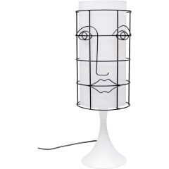 Grid Face Beyaz Akrilik Masa Lambası 60 cm