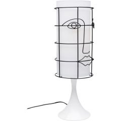 Grid Face Beyaz Akrilik Masa Lambası 60 cm