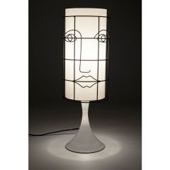 Grid Face Beyaz Akrilik Masa Lambası 60 cm
