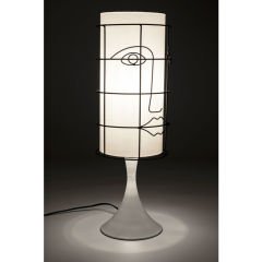 Grid Face Beyaz Akrilik Masa Lambası 60 cm