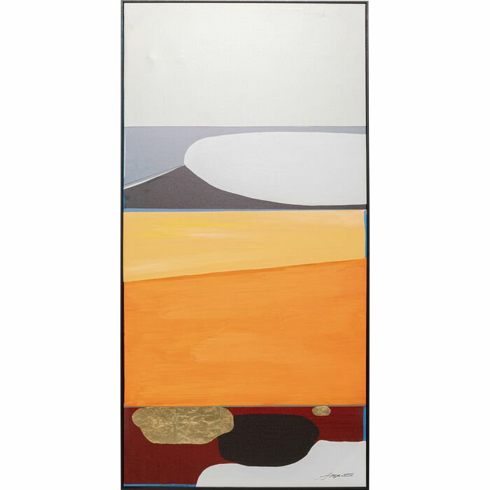Abstract Shapes Orange Çerçeveli Resim 73x143cm