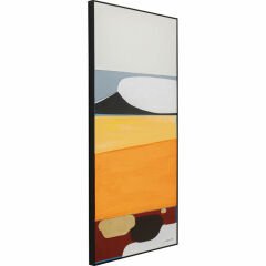 Abstract Shapes Orange Çerçeveli Resim 73x143cm