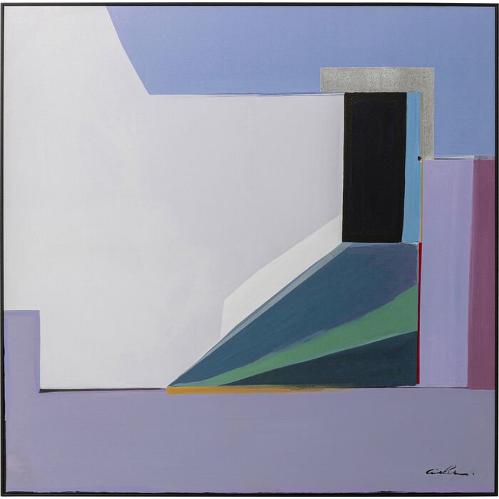 Abstract Shapes Purple Çerçeveli Resim 113x113cm
