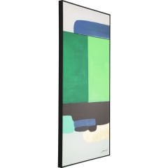 Abstract Shapes Yeşil Çerçeveli Resim 73x143cm