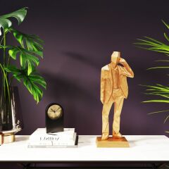 Standing Man Gold Dekoratif Obje 62cm
