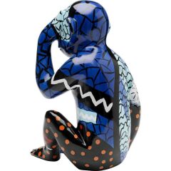 Deco Figurine Graffiti Monkey Blue 39cm