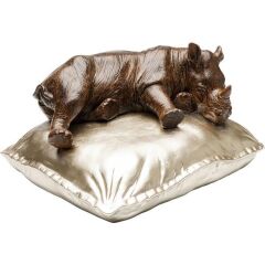 Deco Figurine Sleeping Rhino 37cm
