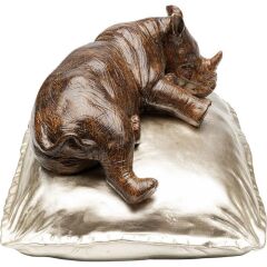 Deco Figurine Sleeping Rhino 37cm