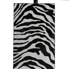 Ramon Zebra Desenli Ahşap Abajur