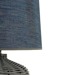 Luty Antrasit Plastik Rattan Abajur