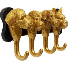 Coat Rack Dog Family Gold 31cm