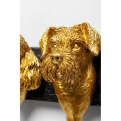 Coat Rack Dog Family Gold 31cm