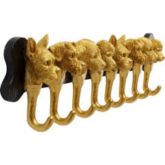 Coat Rack Dog Family Gold 69cm