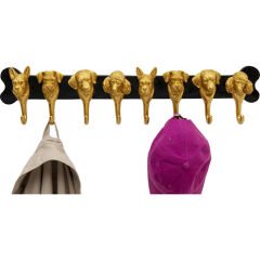 Coat Rack Dog Family Gold 69cm