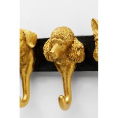 Coat Rack Dog Family Gold 69cm