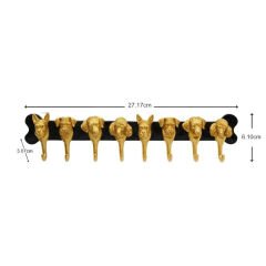 Coat Rack Dog Family Gold 69cm