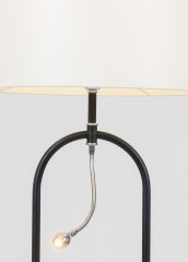 Okuma Lambalı Metal Lambader Siyah Uzun