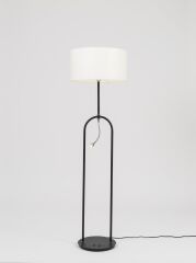 Okuma Lambalı Metal Lambader Siyah Kısa