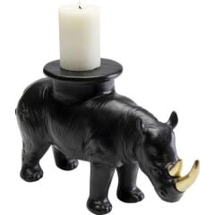 Deco Figurine Rhino Black 41cm