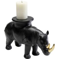 Deco Figurine Rhino Black 41cm