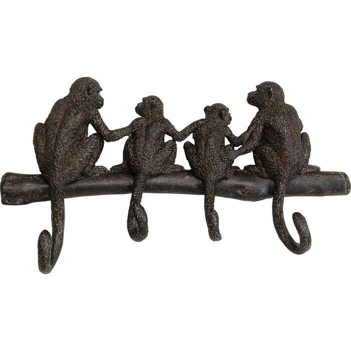 Coat Rack Monkey Family 38cm