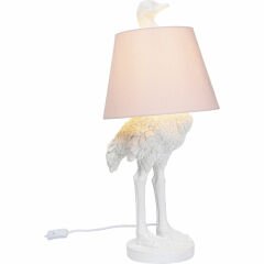 Animal Ostrich White Poliresin Masa Lambası
