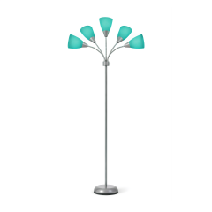 Colarato Turkuaz Oynar Başlık Gri Gövde Dekoratif Lambader