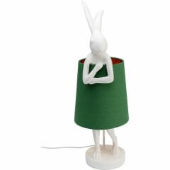 Animal Tavşan Model Beyaz Yeşil Masa Lambası
