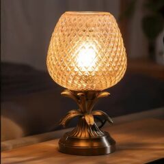 Riva Eskitme Gövde Bal Renk Başlık Dekoratif Abajur