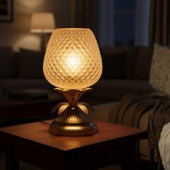 Riva Eskitme Gövde Bal Renk Başlık Dekoratif Abajur