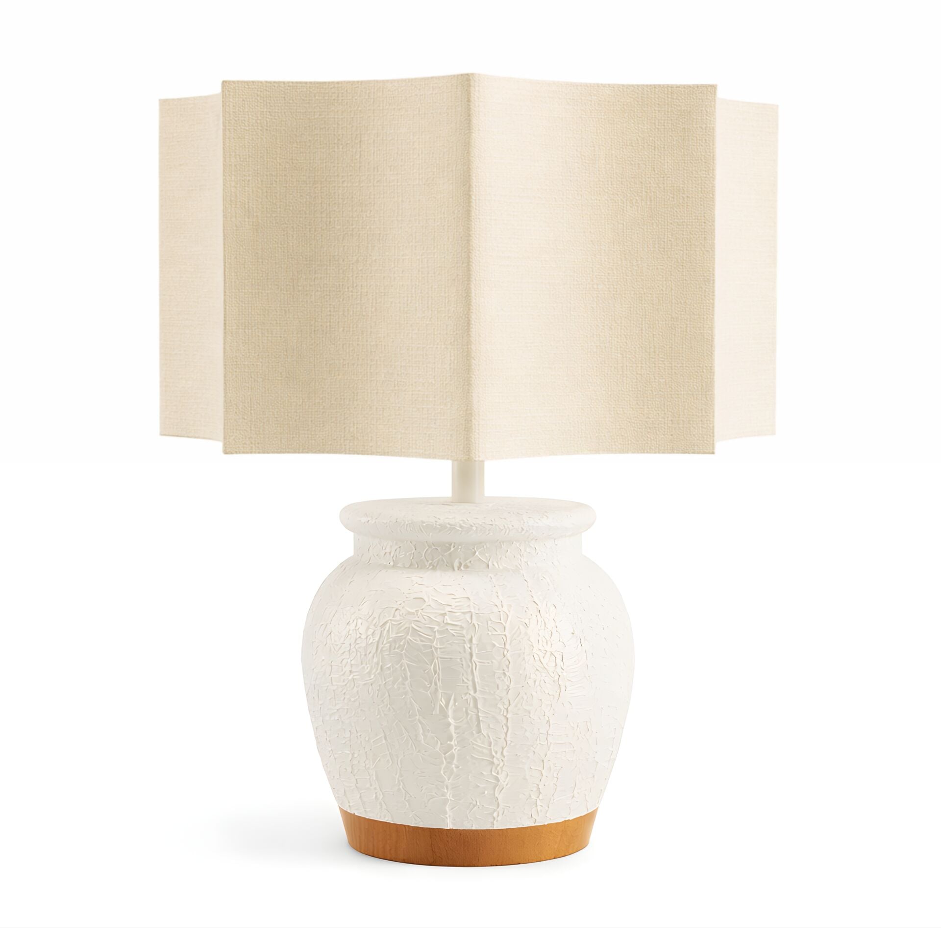 Dorin Beyaz Gövde Krem Başlık Dekoratif Abajur