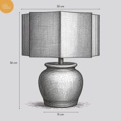 Dorin Beyaz Gövde Krem Başlık Dekoratif Abajur