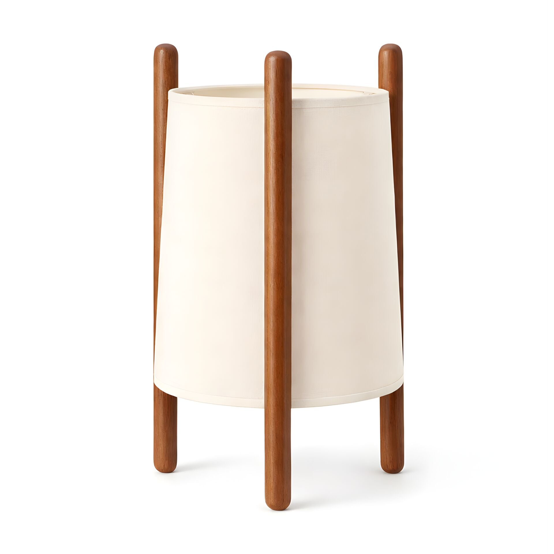 Lorin Ahşap Gövde Krem Başlık Dekoratif Abajur