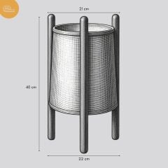 Lorin Ahşap Gövde Krem Başlık Dekoratif Abajur