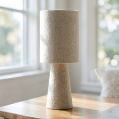 Tori Krem Gövde Krem Başlık Dekoratif Abajur