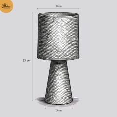 Tori Krem Gövde Krem Başlık Dekoratif Abajur