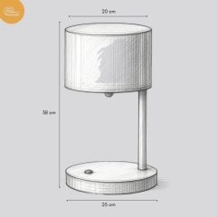 Zoren Turuncu Gövde Turuncu Başlık Masa Lambası
