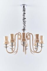 8 Kollu Cam Avize Sedefli