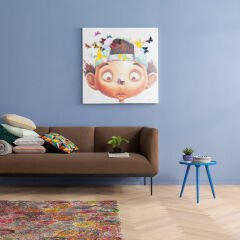 Touched Boy with Butterflies Tablo 100x100cm