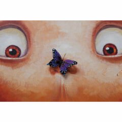 Touched Boy with Butterflies Tablo 100x100cm