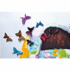 Touched Boy with Butterflies Tablo 100x100cm