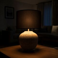 Lemir Açık Yeşil Gövde Siyah Başlık Dekoratif Abajur