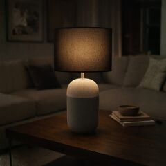 Miero Antasit Gövde Siyah Başlık Dekoratif Abajur