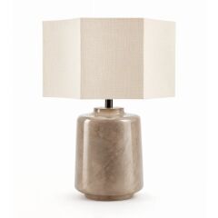 Rion Kahve Gövde Krem Başlık Dekoratif Abajur