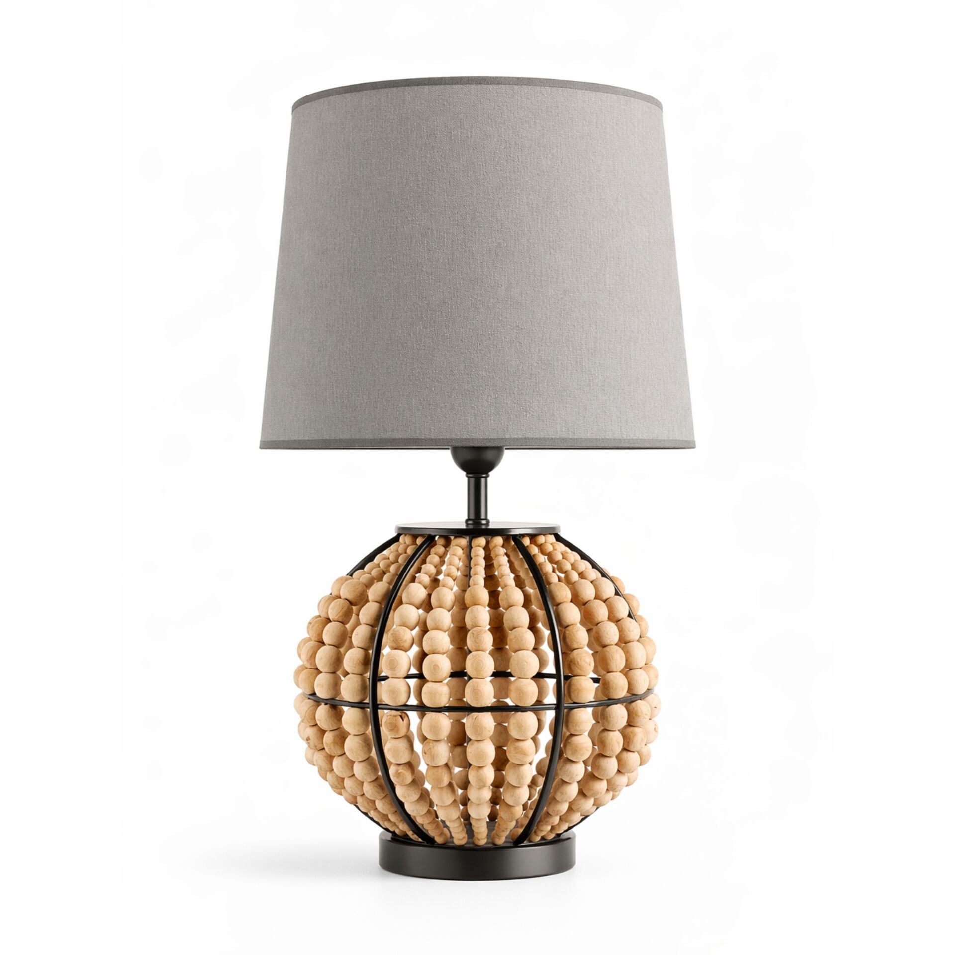 Meloni Kahverengi Gövde Antrasit Başlık Dekoratif Abajur