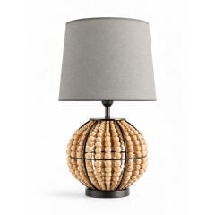 Meloni Kahverengi Gövde Antrasit Başlık Dekoratif Abajur