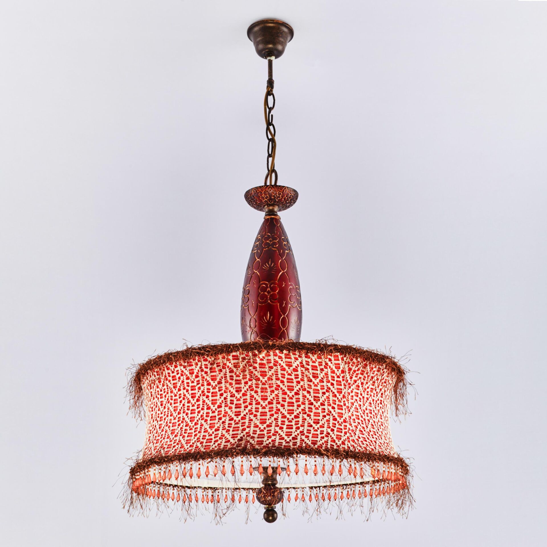 Kumaş Sarkıt Avize Kırmızı