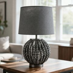 Meloni Antrasit Gövde Antrasit Başlık Dekoratif Abajur